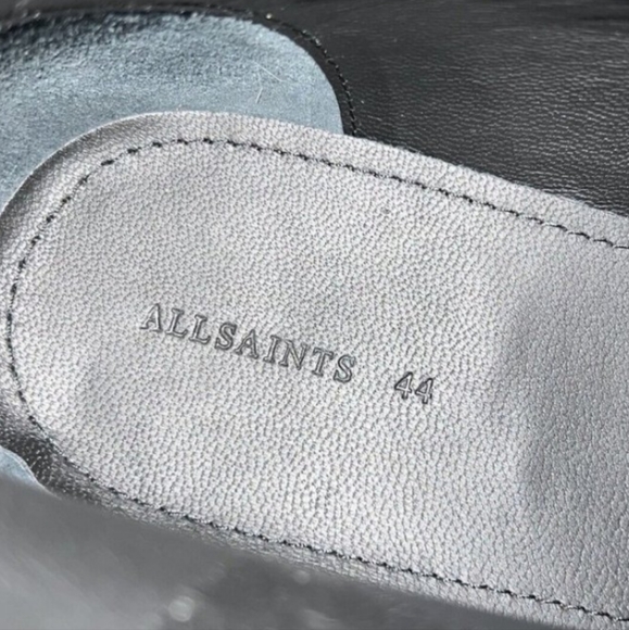 NEW ALL SAINTS Size US 11 / EU 44 Black Isaac Leather Lug Sole Combat Boots - Picture 9 of 11